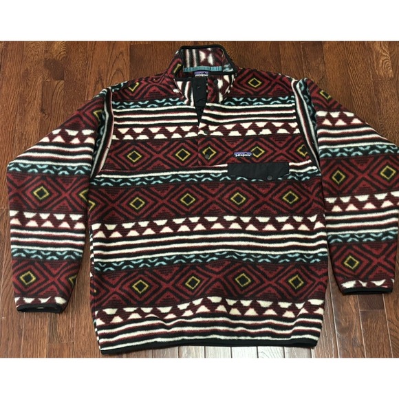 PATAGONIA Synchilla Snap-T Fleece Pullover Aztec Tribal Pattern Med - Picture 1 of 5